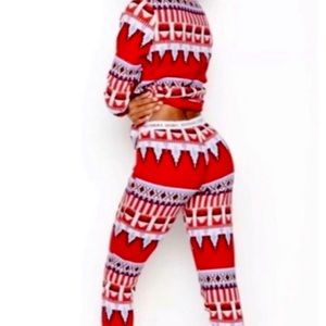 New Victoria’s Secret pajama set red mismatched size. Top is XL and bottoms L